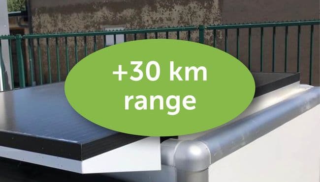 Solar panel for 30 km more range for ARI 458