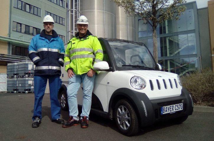 El ARI 458 con caja de carga en acción en la empresa Bayer AG en Fránkfurt