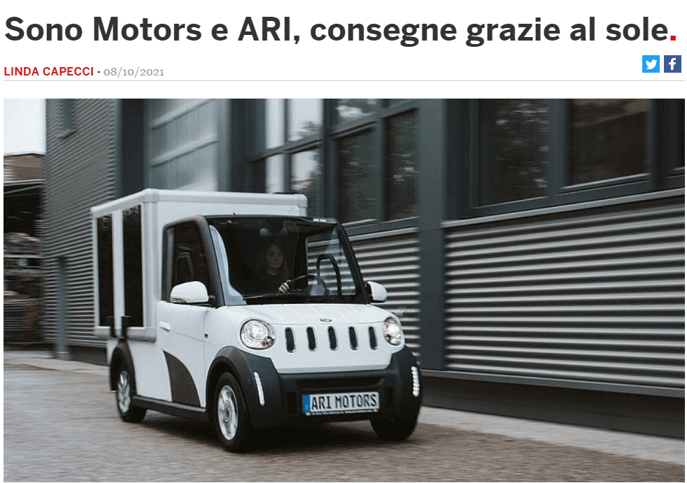 L'Automobile bespricht Kooperation zwischen ARI Motors und Sono Motors