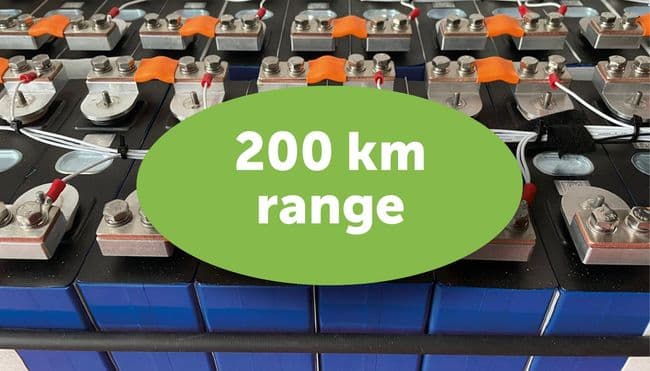 LiFePO4 battery for a range of 200 km