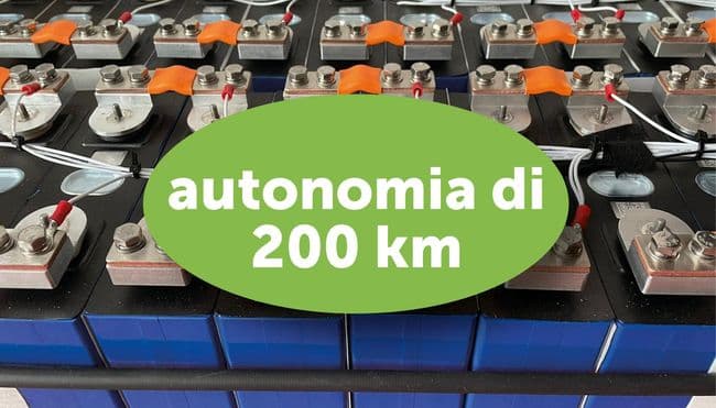 Batteria LiFePO4 per 200 km di autonomia