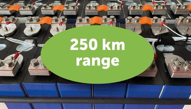 LiFePO4 battery for a range of 250 km