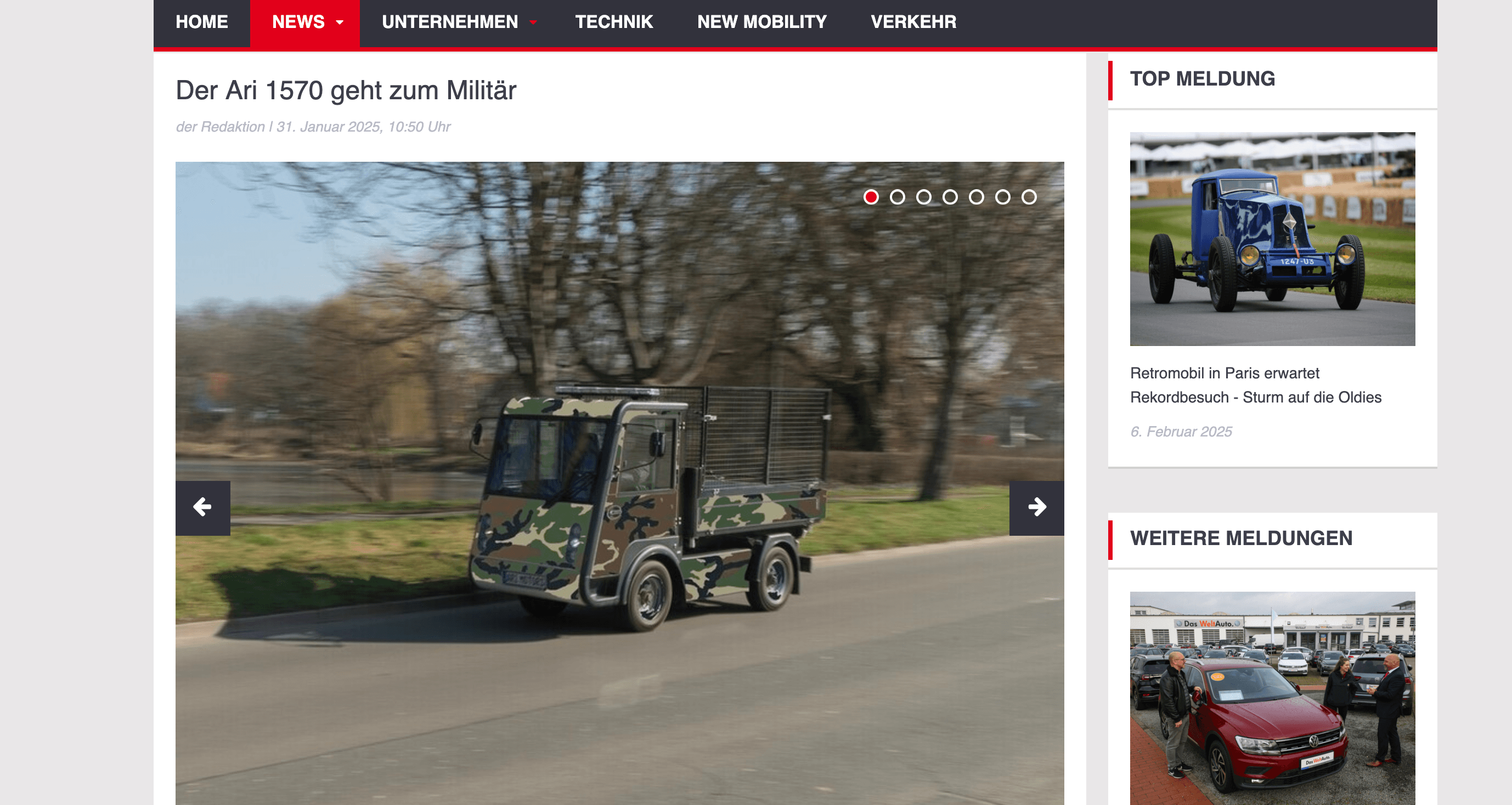 MotorTraffic stellt Ari 1570: Elektro-Transporter für militärisches Versorgungsfahrzeug vor