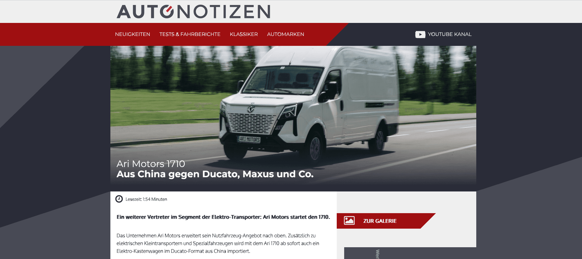 Autonotizen über den ARI 1710 - als Konkurrent gegen Ducato, Maxus und Co.
