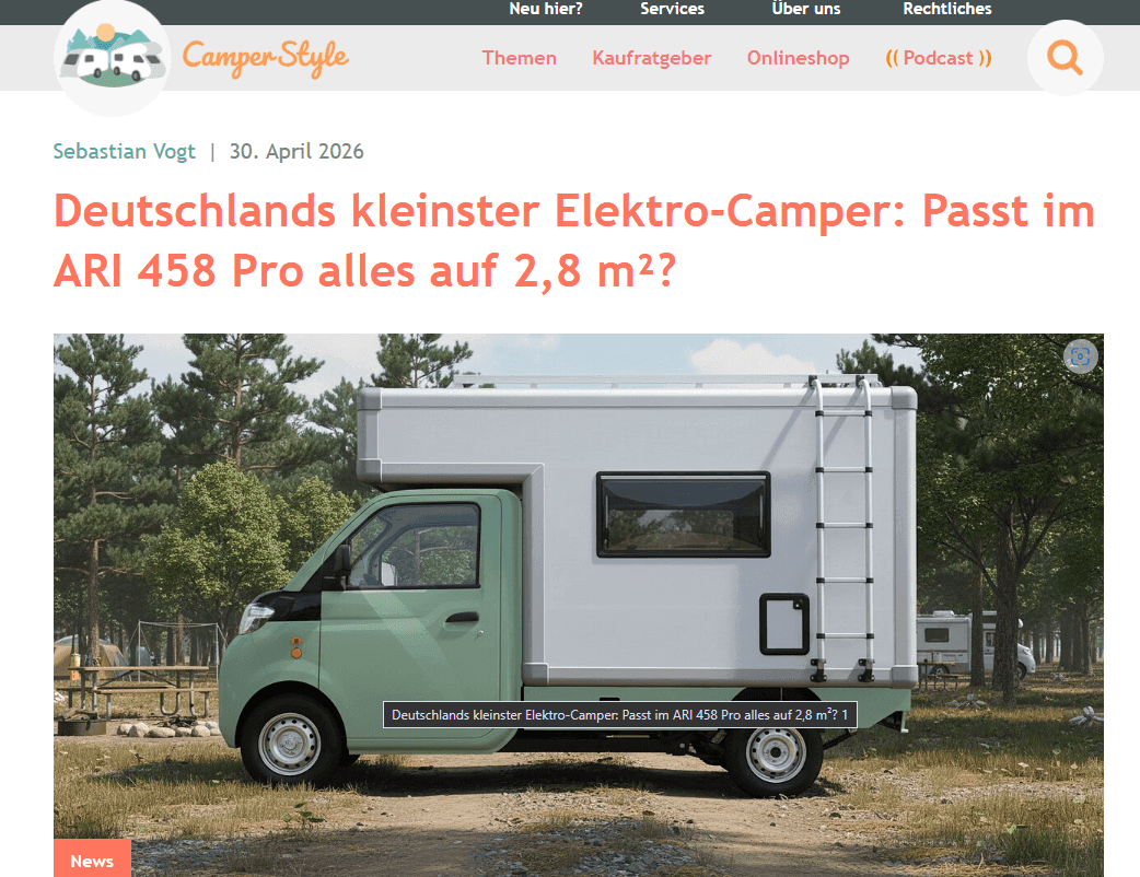 CamperStyle.de berichtet über das ARI 458 Pro Campingmobil