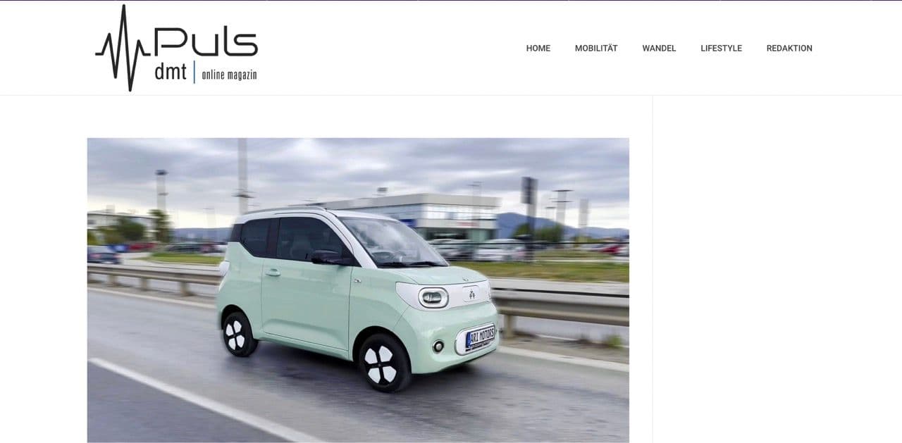 DMT Puls über den ARI Bruni: Elektro-Kleinstwagen für den Stadtverkehr