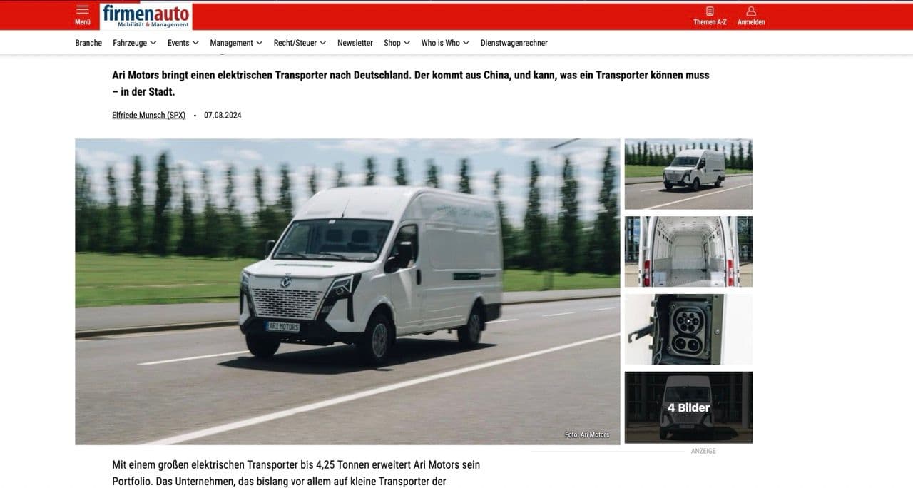 firmenauto stellt ARI 1710 Elektrotransporter vor