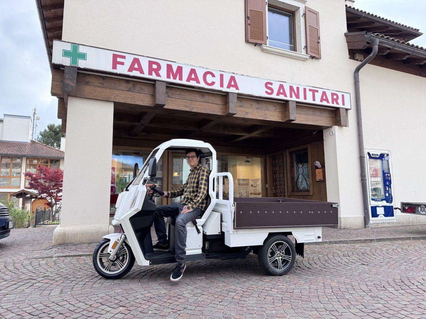 ARI 345 Pickup XL used as a pharmacy delivery vehicle at Farmacia Sartori in Cavareno South Tyrol, Italy