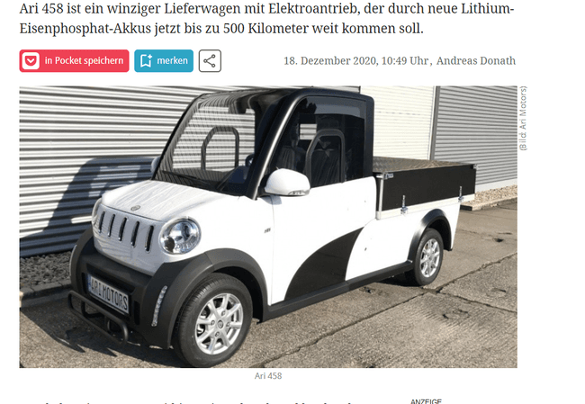 Golem über den kleinen Elektro-Lieferwagen aus Leipzig mit 500 km Reichweite
