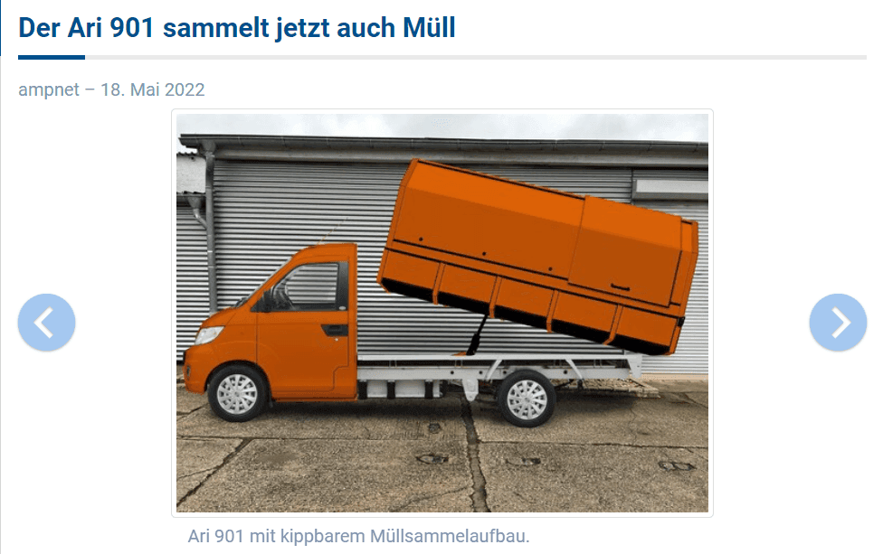Auto-Medienportal informiert über neuen Müllsammelaufbau des ARI 901