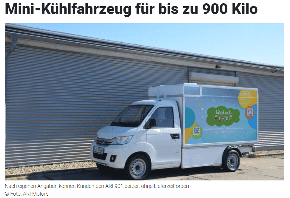 Verkehrsrundschau über kleinen ARI Kühltransporter mit hoher Zuladung