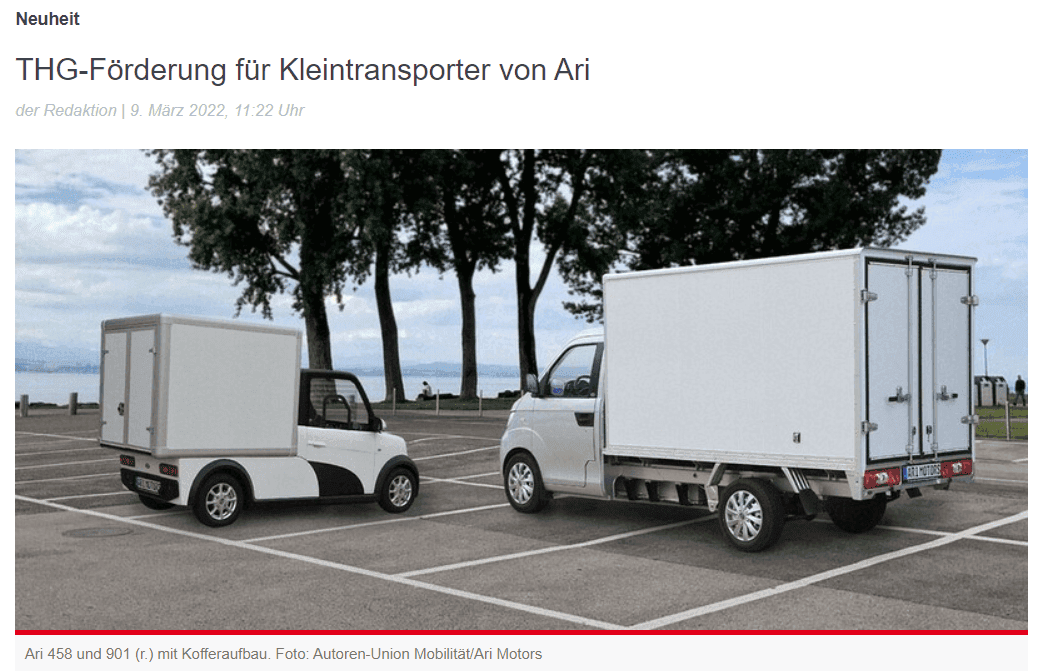 Motor Traffic berichtet über Nebenverdienst von ARI-Fahrern dank THG-Förderung