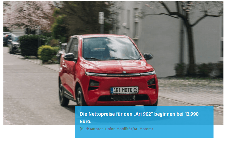 Next Mobility präsentiert ARI 902 als kleinen Stromer für Pflegedienste & Co