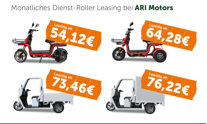Logistra informiert über monatliches Dienstroller-Leasing bei ARI Motors