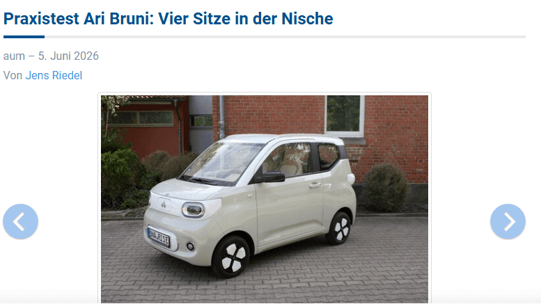 Auto-Medienportal veröffentlicht einen Praxistest des ARI Bruni