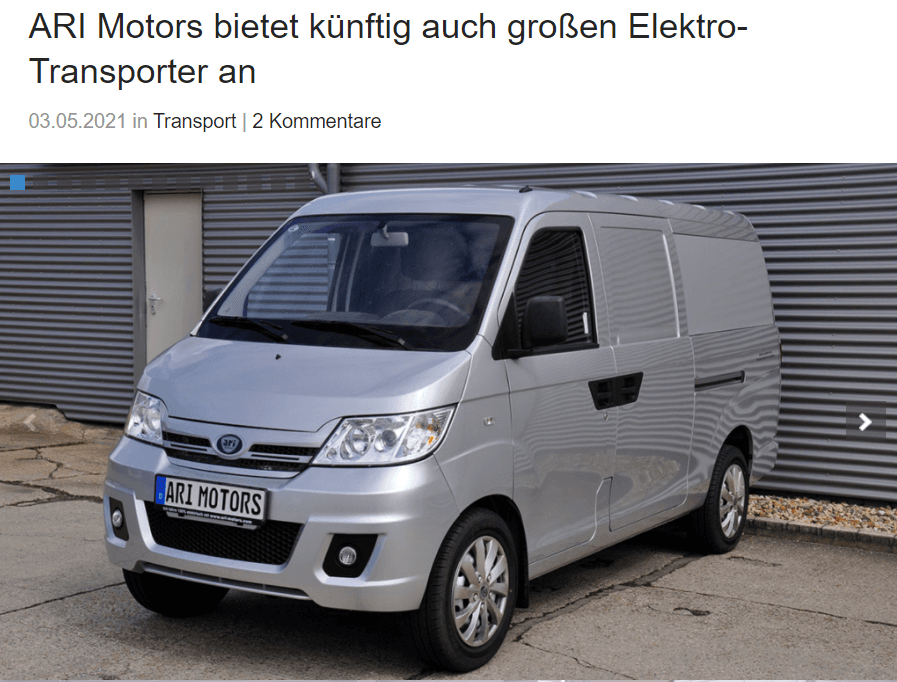Ecomento berichtet über den großen E-Transporter ARI 901 von ARI Motors