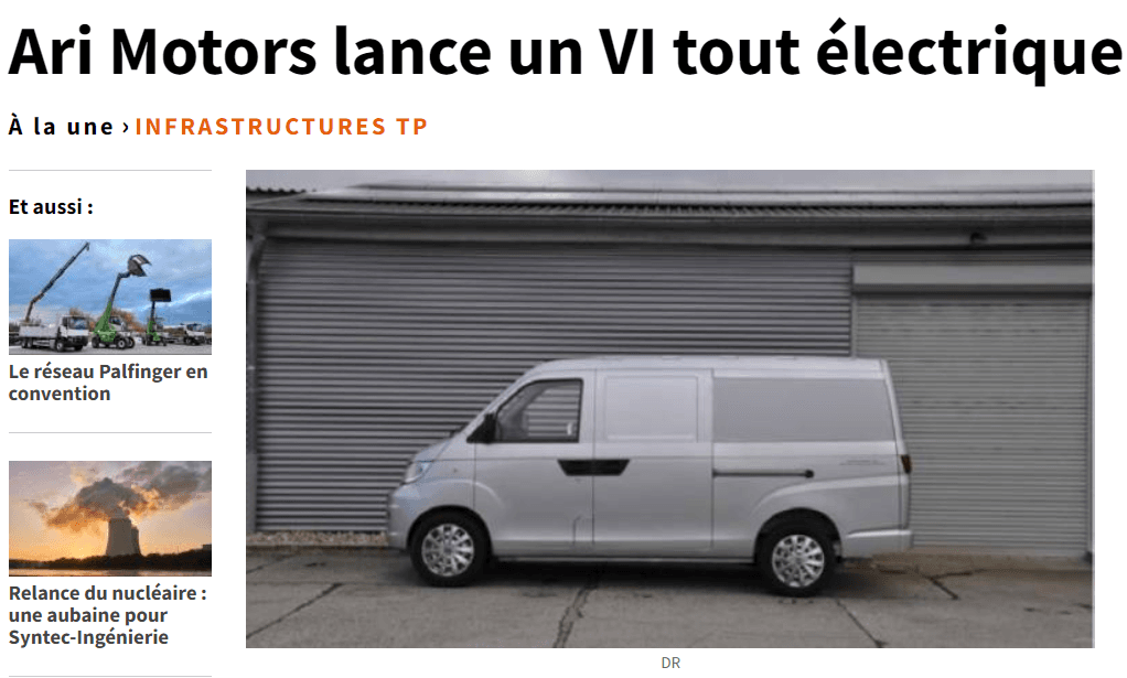 Construction Cayola über Eintritt des ARI 901 auf den französischen Markt