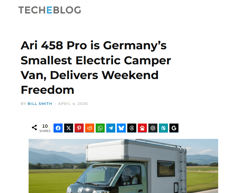 TechEBlog berichtet über das ARI 458 Pro Campingmobil