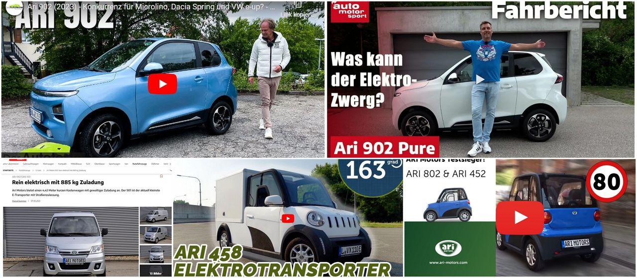 ARI Elektrofahrzeuge w świetle reflektorów: 6 interesujących recenzji testowych dotyczących modeli ARI 458, ARI 802, ARI 902 i ARI 901!