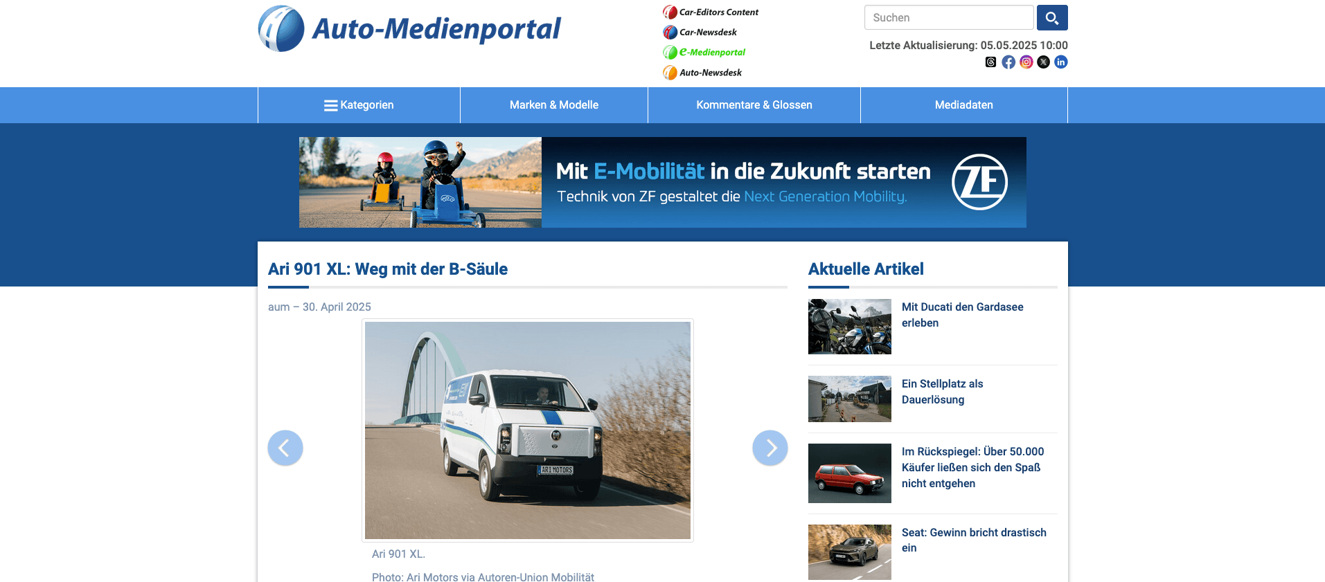 Auto-Medienportal berichtet über den ARI 901 XL: Elektro-Transporter mit großem Ladevolumen